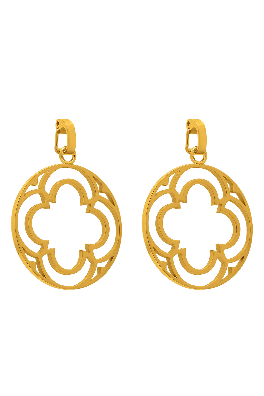 Large Carisma Logo Hollow Pendant Earring Set