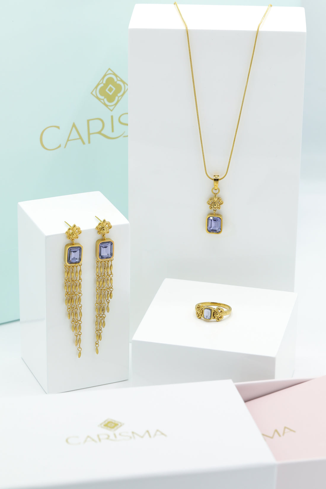 Tal-Karmnu Pendant, Ring &amp; Santa Katerina Earrings Gift Set