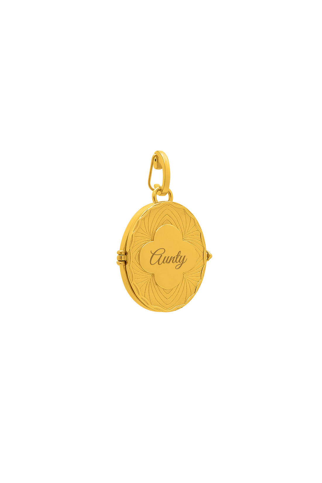 &quot;Aunty&quot; Embossed Gold Carisma Photo Locket