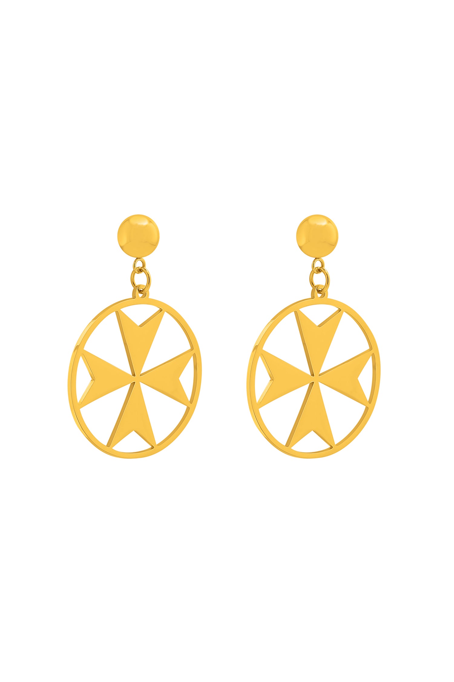 Maltese Cross Hoop Earring Set