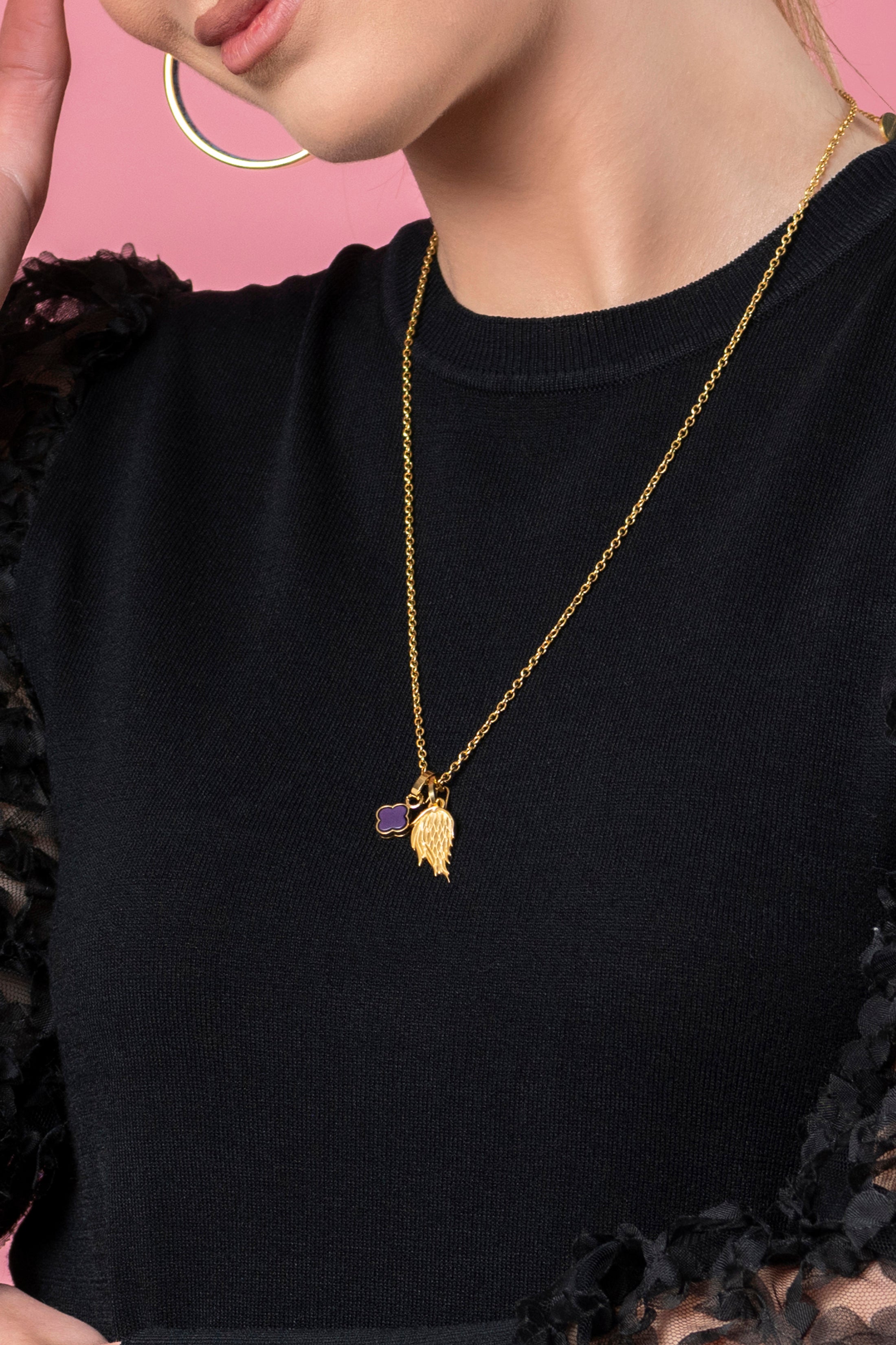 L-Aqwa Ħabiba Angel Wings Pendant &amp; Carisma Birthstone Pendant Gift Set