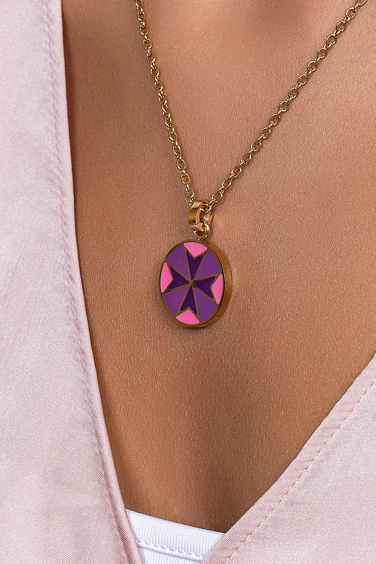 Lavender Maltese Cross Pendant