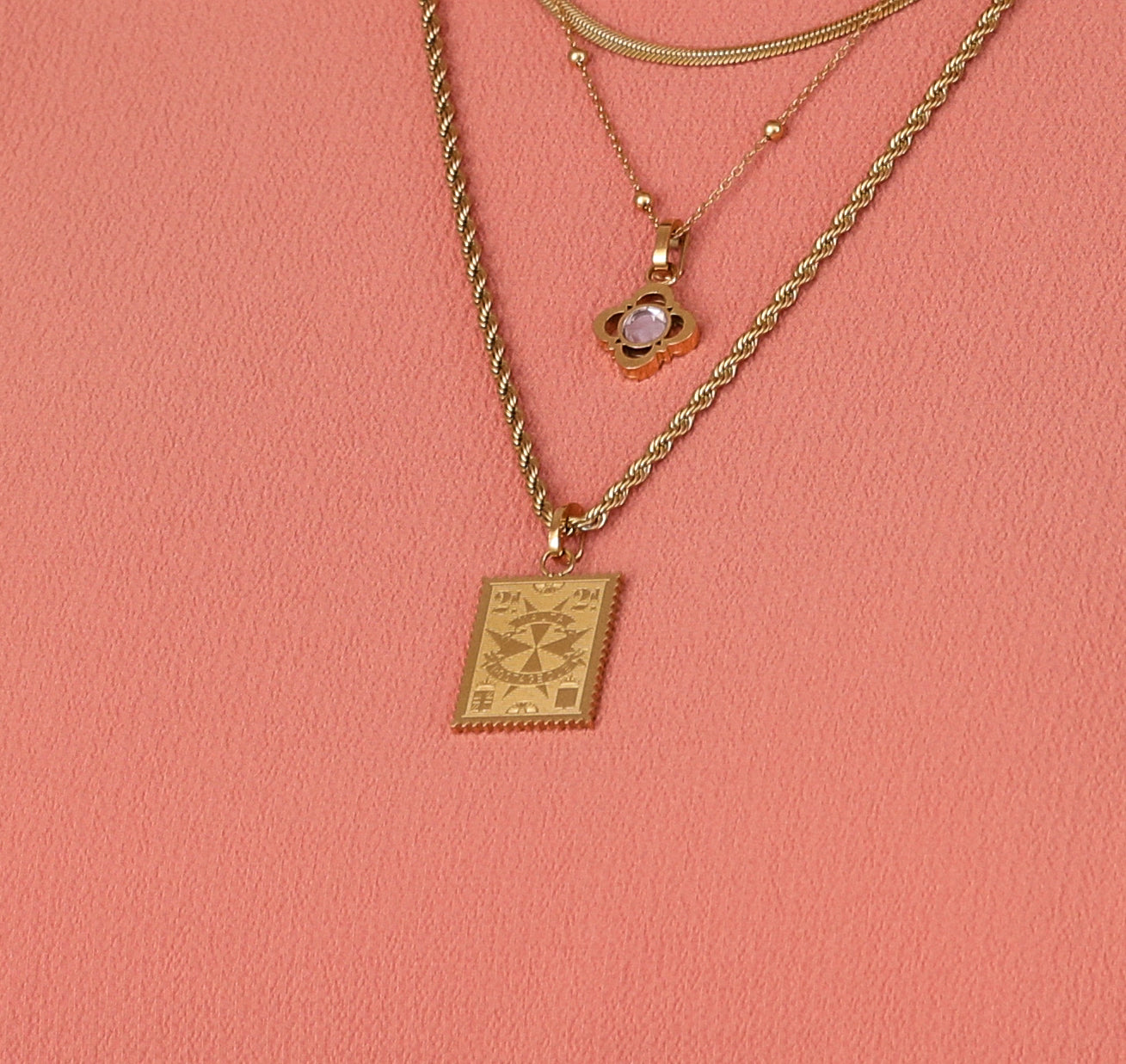 Maltese Cross Stamp Pendant Earring Set