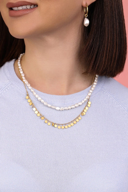 Freshwater Pearl Necklace &amp; Carisma Logo Letter Gift Set