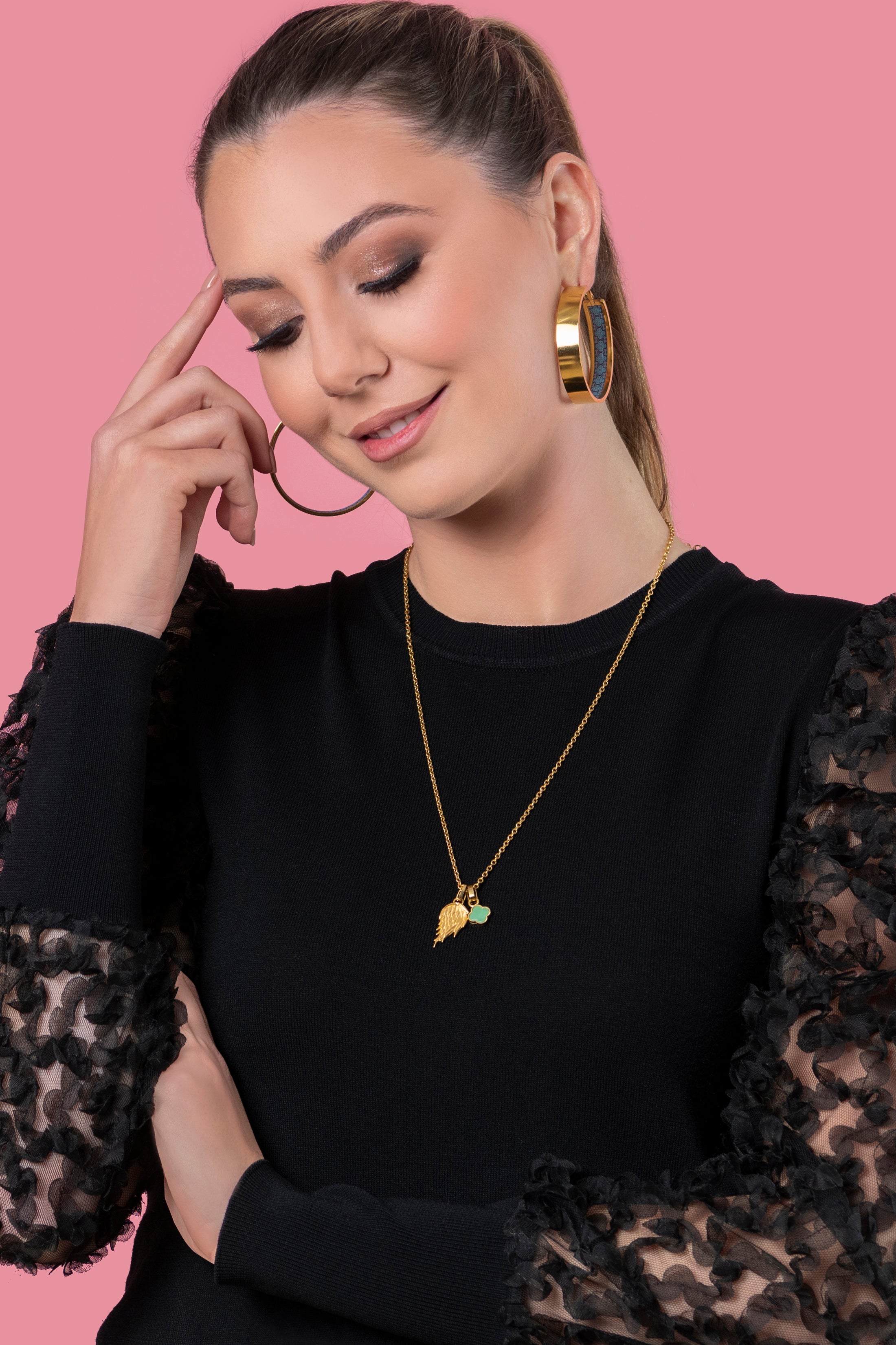 L-Aqwa Ħabiba Angel Wings Pendant &amp; Carisma Birthstone Pendant Gift Set