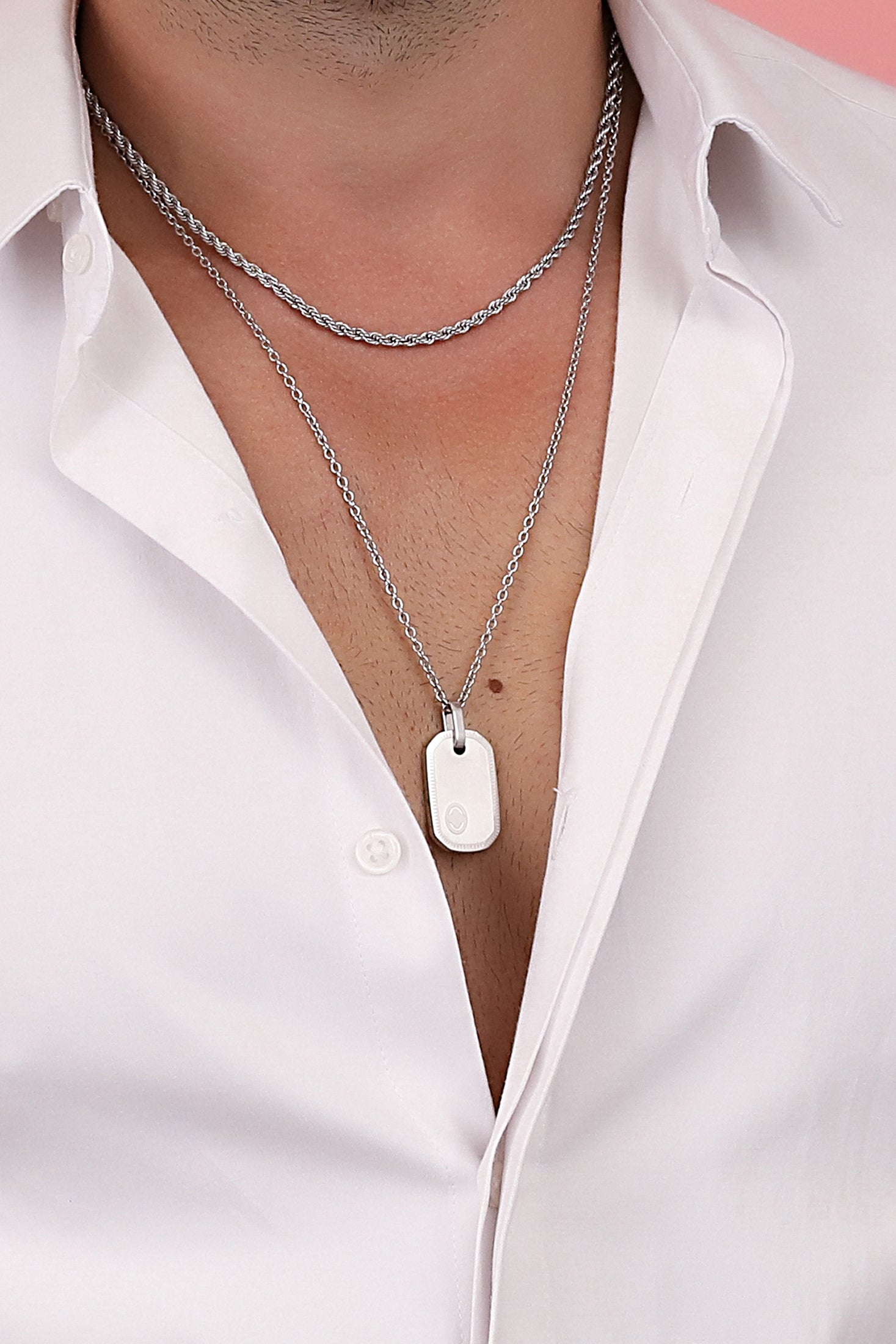 Carisma Logo Silver Tag Engravable Pendant