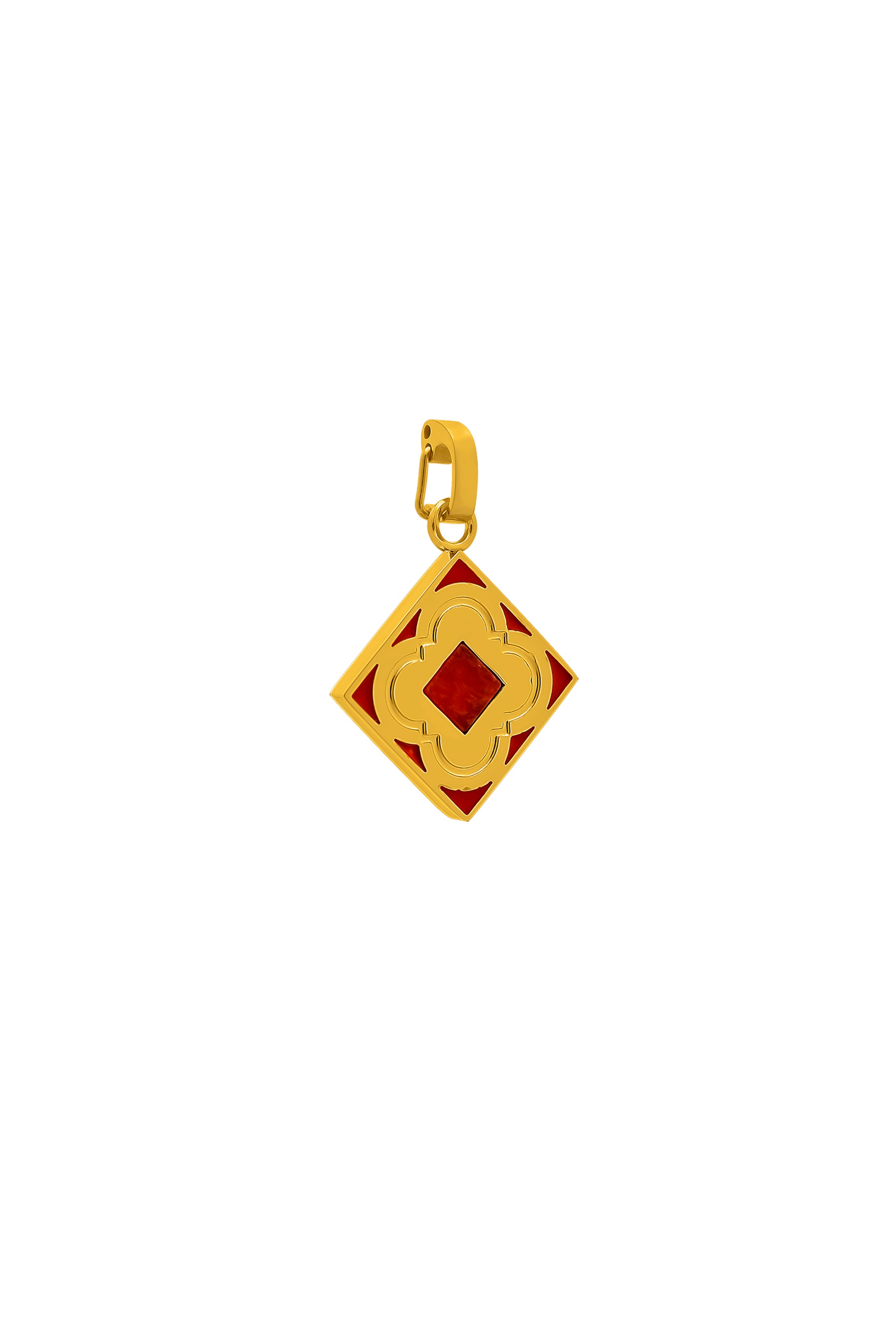 Red Carnelian Logo Stone Pendant