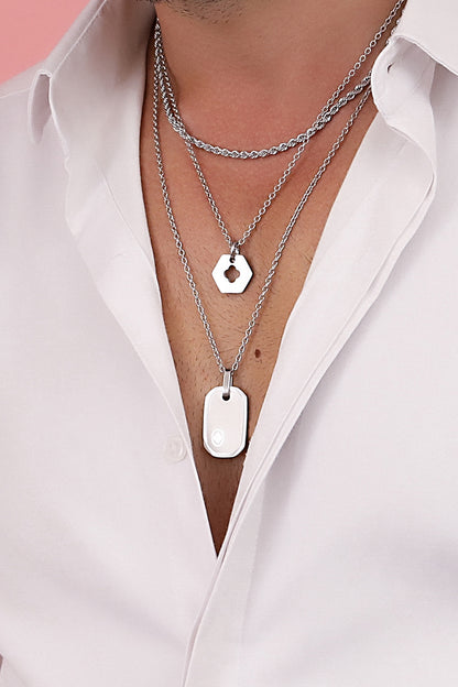 Carisma Logo Silver Tag Engravable Pendant