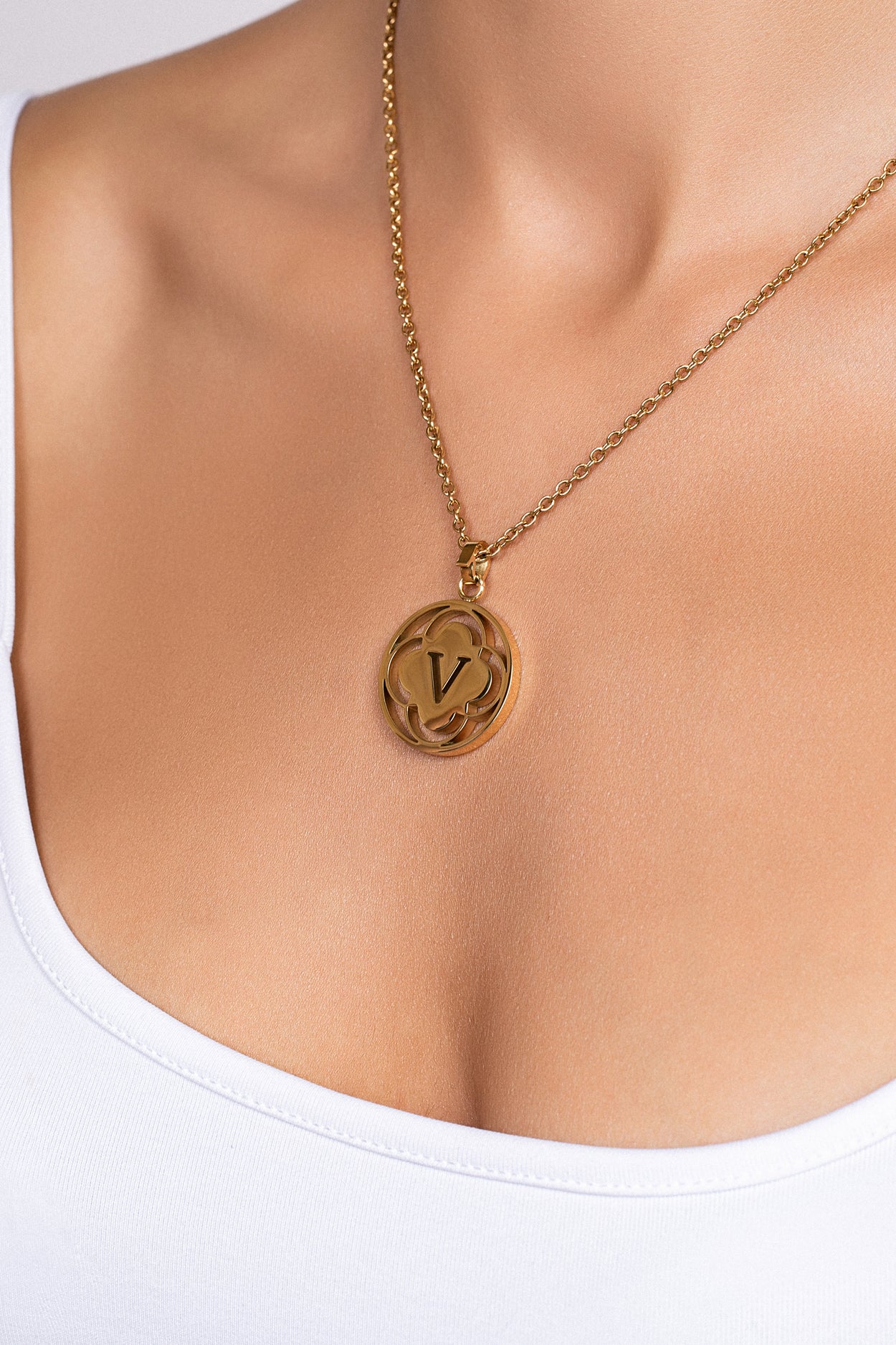 &quot;V&quot; Carisma Logo Letter Pendant